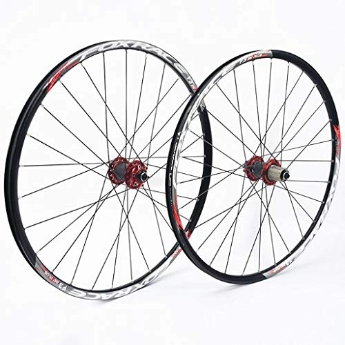 Mountain Bike Wheel : LHHL Components Cycling Wheels For 26 27.5 Inch Racing Mountain Bike Wheelset Alloy Double Wall Quick Release Disc Brake Compatible 7-11 Speed (Color : C, Size : 27.5inch)