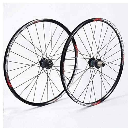 Mountain Bike Wheel : LHHL Components Cycling Wheels For 26 27.5 Inch Racing Mountain Bike Wheelset Alloy Double Wall Quick Release Disc Brake Compatible 7-11 Speed (Color : D, Size : 27.5inch)
