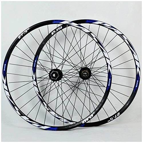 Mountain Bike Wheel : LHHL Components MTB Wheelset For Bicycle 26 27.5 29 Inch Alloy Rim Mountain Bike Wheel Disc Brake 7-11speed Cassette Hubs Sealed Bearing QR (Color : F, Size : 27.5inch)