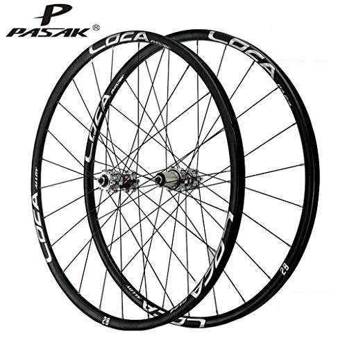 Mountain Bike Wheel : LHHL Mountain Bike Wheelset 26 / 27.5 / 29 Inch Double Wall Alloy Rims Disc Brake Bicycle Wheel QR NBK Sealed Bearing Hubs 6 Pawls 8-12 Speed Cassette 24H (Color : B, Size : 27.5")