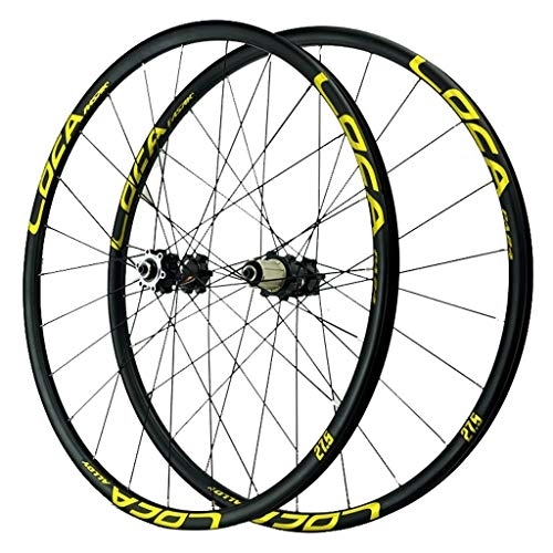 Mountain Bike Wheel : LHHL Mountain Bike Wheelset 26 / 27.5 / 29 Inch Double Wall Alloy Rims Disc Brake Bicycle Wheel QR NBK Sealed Bearing Hubs 6 Pawls 8-12 Speed Cassette 24H (Color : C, Size : 27.5")