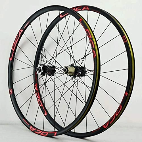 Mountain Bike Wheel : LHHL Mountain Bike Wheelset 26 / 27.5 / 29 Inch Double Wall Alloy Rims Disc Brake Bicycle Wheel QR NBK Sealed Bearing Hubs 6 Pawls 8-12 Speed Cassette 24H (Color : E, Size : 27.5")