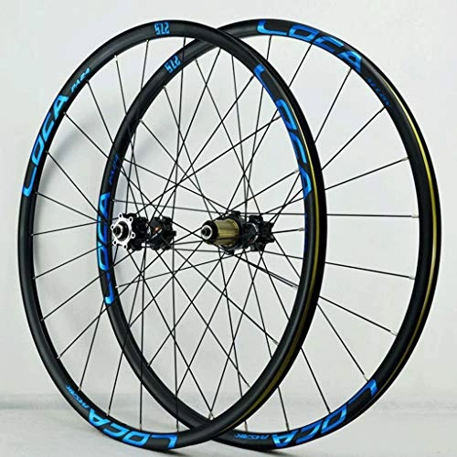 Mountain Bike Wheel : LHHL Mountain Bike Wheelset 26 / 27.5 / 29 Inch Double Wall Alloy Rims Disc Brake Bicycle Wheel QR NBK Sealed Bearing Hubs 6 Pawls 8-12 Speed Cassette 24H (Color : F, Size : 26")