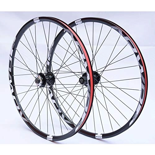 Mountain Bike Wheel : LHHL MTB BIke Wheel 26 / 27.5 / 29 Inch Bicycle Wheel Set Double Wall Alloy Rim 32 Hole QR Disc Brake 8 9 10 Speed Cassette Hubs (Color : White, Size : 26in)