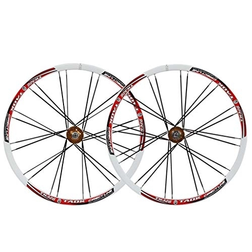 Mountain Bike Wheel : LHHL MTB Bike Wheel Set 26in Double Walled Alloy Rim Disc Brake Bicycle Wheels 24H QR 7-9 Speed Sealed Bearing Cassette Hubs (Color : B)
