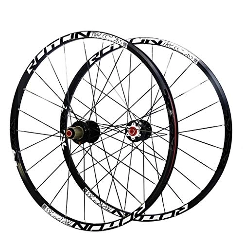 Mountain Bike Wheel : LHHL MTB Bike Wheelset 26" / 27.5" Double Wall Alloy Rim Bicycle Wheel Cassette Hub Sealed Bearing QR 9-11Speed Disc Brake 24H 120 Sounds (Color : Black, Size : 27.5")