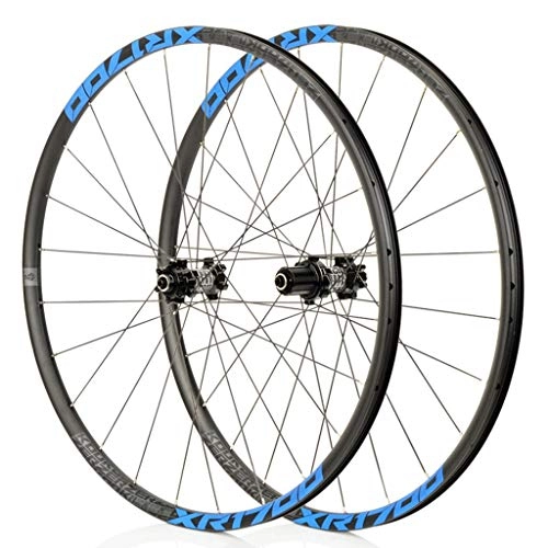 Mountain Bike Wheel : LHHL Wheel For Mountain Bik 26" / 27.5 In MTB Bicycle Wheelset Double Wall Rim Ultra-Light 1620g Disc Brake 8-11S Cassette Hub Sealed Bearing QR (Color : Blue, Size : 27.5")