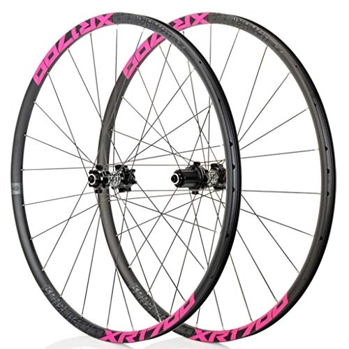 Mountain Bike Wheel : LHHL Wheel For Mountain Bik 26" / 27.5 In MTB Bicycle Wheelset Double Wall Rim Ultra-Light 1620g Disc Brake 8-11S Cassette Hub Sealed Bearing QR (Color : Pink, Size : 27.5")