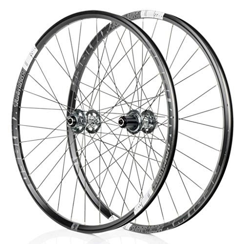 Mountain Bike Wheel : LHHL Wheel For Mountain Bike 26" / 27.5" Bicycle Wheelset MTB Double Wall Rim QR Disc Brake 8-11S Cassette Hub 6 Ratchets Sealed Bearing Gray, Size : 26
