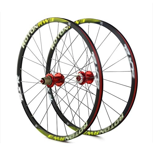 Mountain Bike Wheel : LI-Q 26-Inch Bicycle Wheel Set Aluminum Drum Hub Mountain Bike Disc Brake Wheel Set 5 Palin