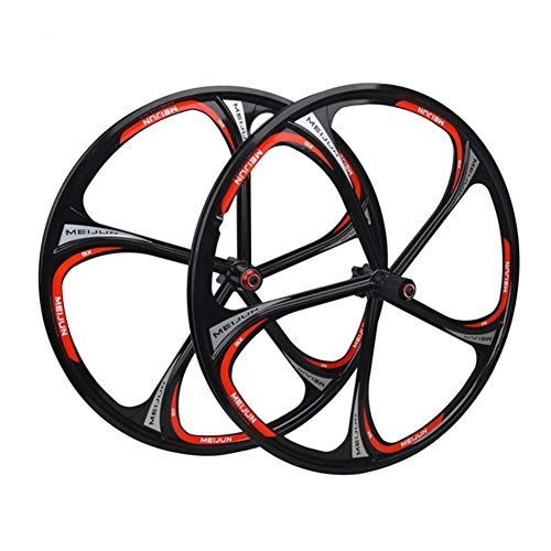 Mountain Bike Wheel : LI-Q 26 Inch Cycling Wheels, Double Wall Magnesium Alloy MTB Rim Quick Release Disc Brake Hybrid Mountain Bike Wheelset 7 8 9 10 Speed