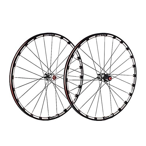 Mountain Bike Wheel : LI-Q 26" Wheels set Front and Rear Mountain Bike Disc brake and Brake Wheels, 7, 8, 9, 10 SPEED double wall v section rims (26" / FRONT + REAR)