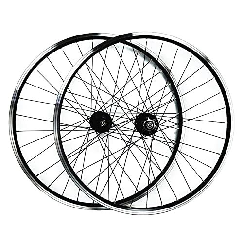 Mountain Bike Wheel : LICHUXIN 26 / 27.5 / 29in MTB Mountain Bike Wheelset Quick Release Rear 4 Bearing Disc / V Brake Rim 7 / 8 / 9 / 10 / 11 Speed Cassette Freewheel (Color : Black hub, Size : 29in)