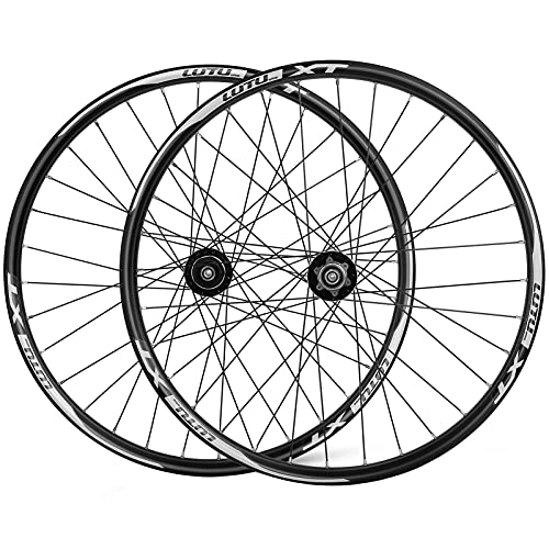 Mountain Bike Wheel : LICHUXIN 26 27.5 29in MTB Wheelset Disc Brake Quick Release 8 9 10 11 Speed Mountain Bike Wheel Double Wall Aluminum Alloy Rim 32 Holes (Color : Black, Size : 29in)