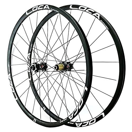 Mountain Bike Wheel : LICHUXIN 26 / 27.5 / 29inch Mountain Bike Wheelset Thru Axle Disc Brake Road Wheel Ultralight Rim 8 9 10 11 12 Speed 24 Hole Matte (Color : Black 1, Size : 27.5in)
