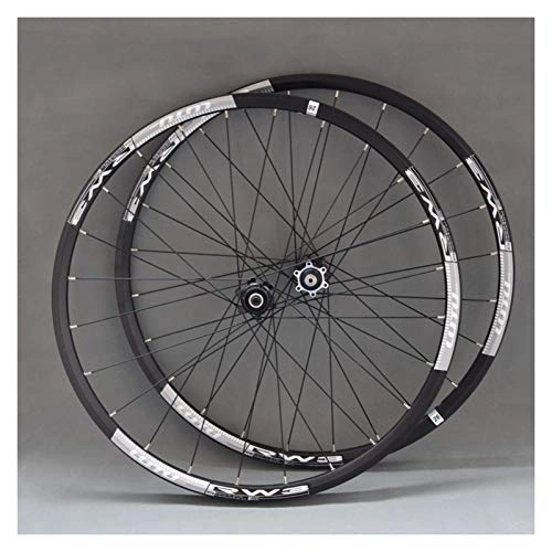Mountain Bike Wheel : LICHUXIN 26 / 27.5inch Mountain Bike Wheelset Disc Brake Front Wheel Thru Axle 15mm Front + Rear Wheel 8 9 10 Speed Cassette Light Cyclocross (Color : Black, Size : 26inch)
