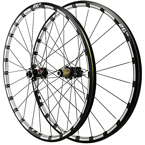 Mountain Bike Wheel : LICHUXIN MTB Wheel 26" / 27.5" / 29" Mountain Bike Wheelset Thru Axle Disc Brake Front Rear Wheel 7 8 9 10 11 12 Speed Cassette Freewheel 24 Holes 1750g (Color : Black Hub, Size : 27.5in)