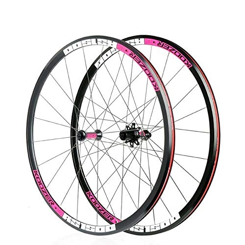 Mountain Bike Wheel : LIDATUO 700c Road Bike Wheel Set Sealed Cartridge Bearings Shimano & Sram 8 / 9 / 10 / 11S, pink