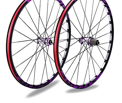 Mountain Bike Wheel : LIDAUTO Mountain Bicycle Wheels Aluminum Alloy 7 Bearing Hub Super Smooth Wheel Wheelset Rim 27.5" inch, purple