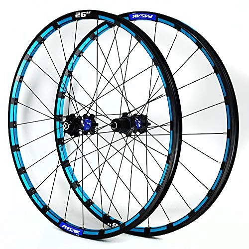 Mountain Bike Wheel : LIDAUTO Mountain Bike Wheelset 26 inch 26 7 / 8 / 9 / 10 / 11 Speed Light Weight CNC Aluminum Alloy, BLUE / B