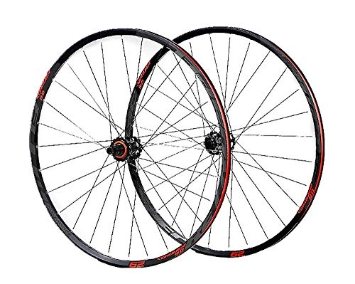 Mountain Bike Wheel : LIDAUTO MTB Wheelset Mountain Bicycle Bike CNC Bearings Disc Wheels Rim 29" Suitable for SRAM Flywheel, red