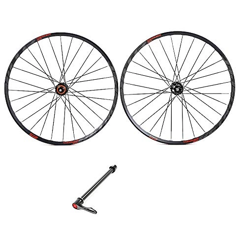 Mountain Bike Wheel : LIDAUTO MTB Wheelset Mountain Bike Carbon Fiber Hub Bearings Wheels Rim 27.5" Reflective Label Applicable French Tires, red
