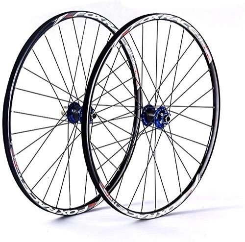 Mountain Bike Wheel : LILIS Wheel Mountain Bike Mountain Bicycle Wheelset, 26In Aluminum Alloy MTB Cycling Wheels Double Wall Rims Disc Brake Sealed Bearings Fast Release 24H 7 / 8 / 9 / 10 / 11 Speed (Color : 27.5in)