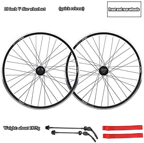 Mountain Bike Wheel : LIMQ 20 Inch Aluminum Mag Wheels / Black / Bicycle Wheel / Rim V Brake Dual Purpose Wheel Set Quick Release Split Mountain Bike Wheel