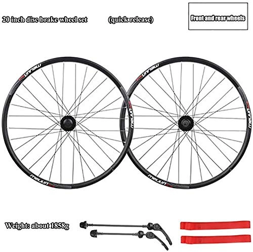 Mountain Bike Wheel : LIMQ 20 Inches Rim Rear Wheel, Disc Brake Wheel, Quick Release, Split Mountain Bike Wheel