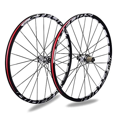 Mountain Bike Wheel : LIMQ 26" 27" MTB Bike Double Wall Wheel Set Alloy Disc Rim Brake Quick Release 9, 10, 11 SPEED CASSETTE 1834g / Pair, Black-27.5inch