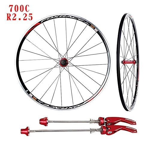 Mountain Bike Wheel : LIMQ Mountain Bike Wheel 700c Road Racing Cycling Wheel R2.25 V Brake Double Wall Rims Hub 1526g / Pair