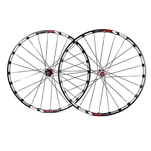 Mountain Bike Wheel : LIMQ Road Bike Wheels 26" 27.5" Bike Wheel, Double Wall Quick Release MTB Rim Disc Brake 1800g, Red-27.5inch