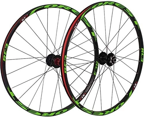 Mountain Bike Wheel : LIUSHENGFUBH Wheels Rear Wheel 26 / 27.5 Inch Mountain Bike Wheels, MTB Bike Wheel Set Disc Rim Brake 8 9 10 11 Speed Sealed Bearings Hub Hybrid Bike Touring (Color : Green, Size : 27.5inch)