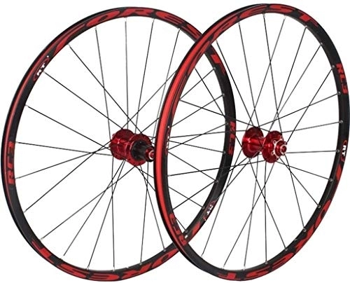 Mountain Bike Wheel : LIUSHENGFUBH Wheels Rear Wheel 26 / 27.5 Inch Mountain Bike Wheels, MTB Bike Wheel Set Disc Rim Brake 8 9 10 11 Speed Sealed Bearings Hub Hybrid Bike Touring (Color : Red, Size : 26inch)