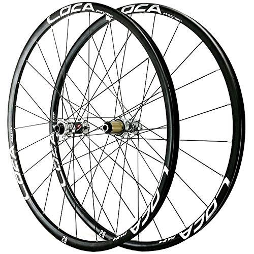 Mountain Bike Wheel : LJP 26 / 27.5 / 29in MTB Bicycle Wheelset Hybrid Mountain Bike Wheels Rim Disc Brake Front & Rear Wheel Thru axle 8 / 9 / 10 / 11 / 12 Speed 24H (Color : Silver, Size : 27.5in)