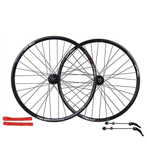 Mountain Bike Wheel : LJP 26 inch mountain of bicycle wheel disc brake 7 / 8 / 9 / 10 speed 32 hole before and after the bicycle wheel Aluminum Alloy bicycle wheels 2113g (Color : Black)