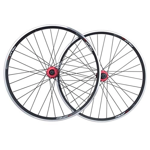 Mountain Bike Wheel : LJP 26" Wheel Mountain Bike BLACK / WHITE DISC BRAKE Wheels, Alloy Sealed Bearings Hubs 7, 8, 9, 10 SPEED (Color : Black, Size : 26inch)