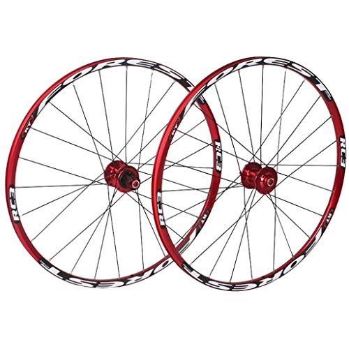 Mountain Bike Wheel : LJP 26inch, 27.5inch Mountain Bike Wheel BLUE HUBS And Decals DISC BRAKE ONLY Wheels, 7, 8, 9, 10 SPEED CASSETTE TYPE (Color : Red, Size : 27.5inch)