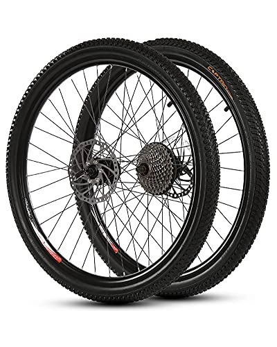 Mountain Bike Wheel : LLC 20 / 24 / 26" Mountain Bicycle Wheelset 700C Double-Walled Alloy Wheel Rims American Valve Disc Brake 36H Bike Wheel Quick Release Hubs, 20 inch