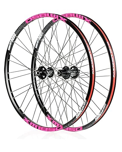 Mountain Bike Wheel : LLC 26 / 27.5 Inch Mountain Bike Wheelset Aluminum Alloy Hub Disc Brakes 32H Bike Rim American Valve Quick Release 8 / 9 / 10 / 11S, Black Powder, 27.5 inch