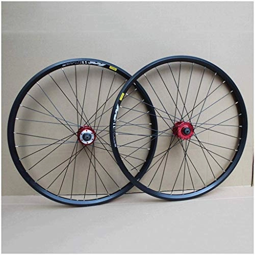 Mountain Bike Wheel : LLLKKK Bike Wheelset 26 Inch Double Wall MTB Rim Disc Brake QR For 8-10 Speed Cassette Flywheel 32 Holes Bike wheel