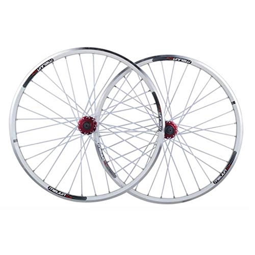 Mountain Bike Wheel : LLLKKK MTB Bike Wheelset 26 Inch, Double Wall Aluminum Alloy Bicycle Rim V-Brake / Disc Brake Quick Release 32 Hole 7 8 9 10 Speed Disc Bike Wheel