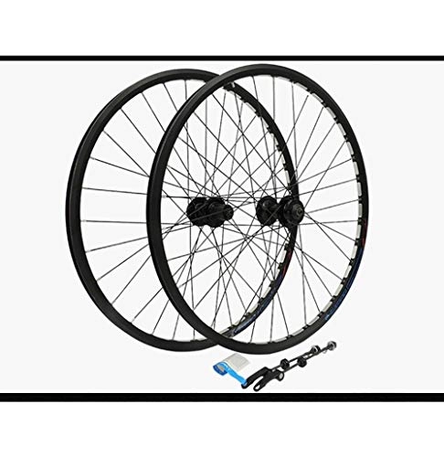 Mountain Bike Wheel : LOO LA 27.5" Mountain Bicycle Wheelset, Aluminum alloy beautiful mouth rivet rim disc brake 32 holes Quick Release Compatible with 8 / 9 / 10 speed