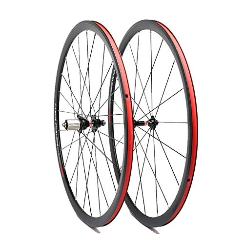 Mountain Bike Wheel : LOO LA 700X23C / 25C Mountain bike wheelset, bicycle wheel (front rear) Aluminum alloy bicycle wheel V brake Front 20 holes, rear 24 holes 11 Speed