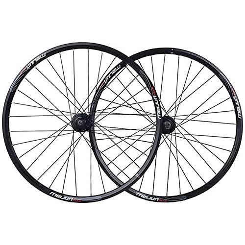 Mountain Bike Wheel : LSQR 26 Inch Racing Bicycle Wheelset Mountain Bike Wheel Set Disc Brake Hub Double Wall Rims Bike Accessories for 7 / 8 / 9 / 10 Speed, Black