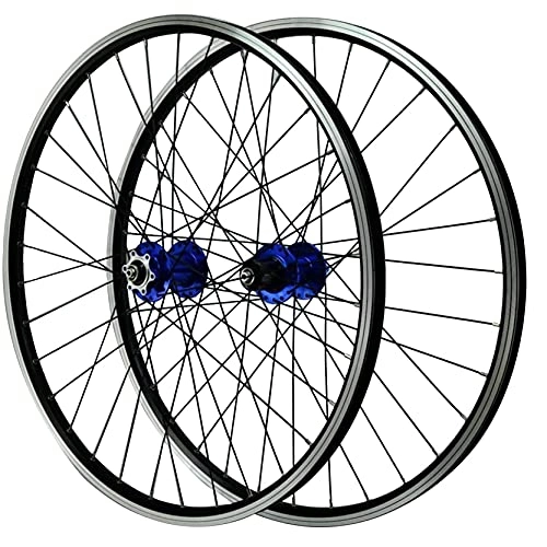 Mountain Bike Wheel : LSQR 26In Cycling Wheels, Mountain Bike Wheels Road Bicycle Wheelset Disc Brake Front 2 Rear 4 Bearing Suitable for 7-11 Speed Flywheel, Blue