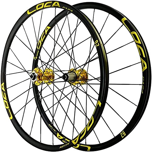 Mountain Bike Wheel : LSQR Bicycle Quick Release Wheel Mountain Bike Wheel Aluminum Alloy Road Bicycle Wheelset Disc Brake Lightweight Design, Yellow hub, 27.5in