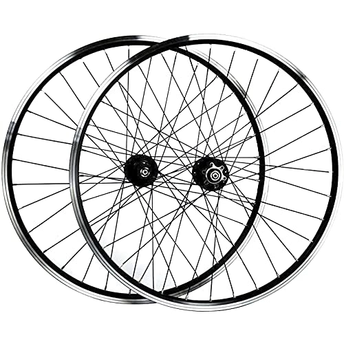 Mountain Bike Wheel : LSQR Cycling Wheels Mountain Bike Wheel 26 Inch Bicycle Alloy Rim Sealed Bearing Disc / V Brake Quick Release for 7-11 Speed Flywheel, Black Hub