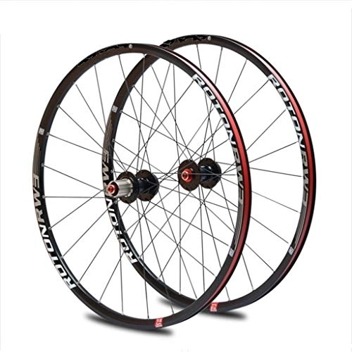 Mountain Bike Wheel : LSRRYD Cycling Wheels 26" 27" Mountain Bike Wheelset, Alloy Double Wall MTB Front and rear wheels 28H Disc Brake Rim 9 10 11 speed Sealed Bearings (Color : Black, Size : 27.5inch)