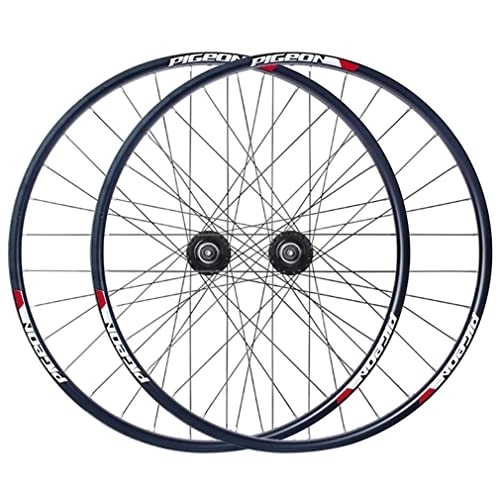 Mountain Bike Wheel : LSRRYD Mountain Bike Wheelset 27.5'' Rim Disc Brake MTB Wheelset Quick Release Front Rear Wheels Bicycle Wheel 32H Hub For 7 / 8 Speed Rotary Flywheel 2800g (Color : Red, Size : 27.5'')